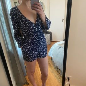 Mink Pink Navy Floral Romper